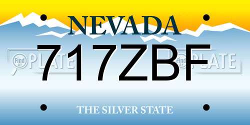 717ZBF Nevada License Plate