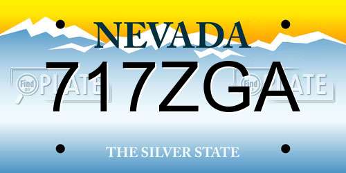 717ZGA Nevada License Plate