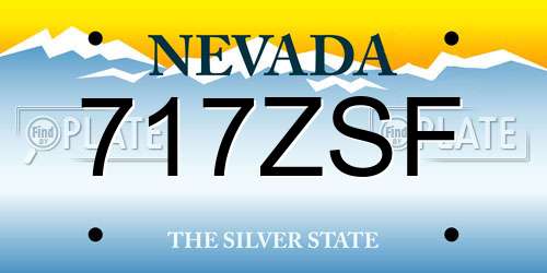 717ZSF Nevada License Plate