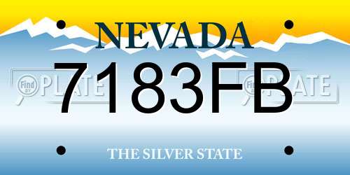 7183FB Nevada License Plate