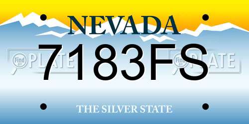 7183FS Nevada License Plate