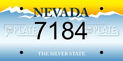 7184 Nevada License Plate