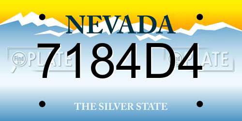 7184D4 Nevada License Plate