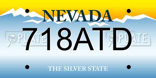 718ATD Nevada License Plate