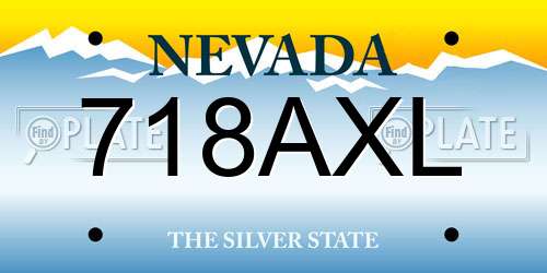 718AXL Nevada License Plate