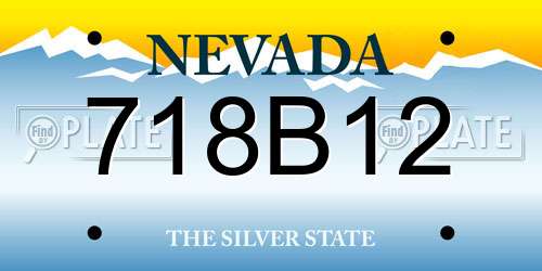 718B12 Nevada License Plate