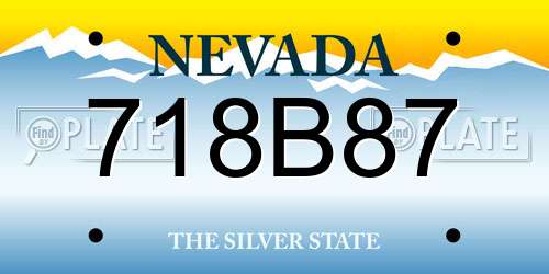 718B87 Nevada License Plate