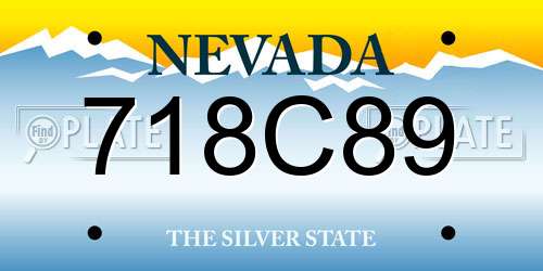 718C89 Nevada License Plate