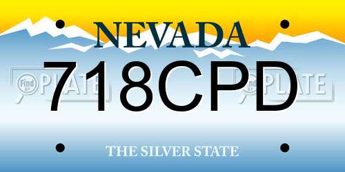 718CPD Nevada License Plate