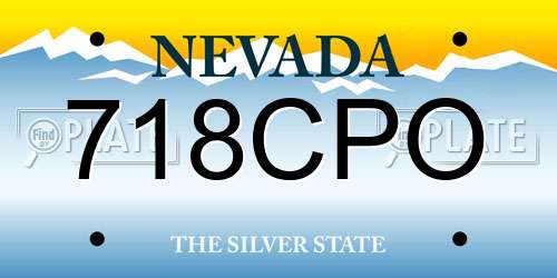 718CPO Nevada License Plate