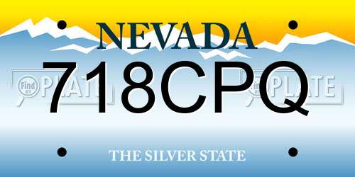 718CPQ Nevada License Plate