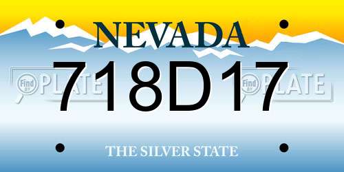 718D17 Nevada License Plate