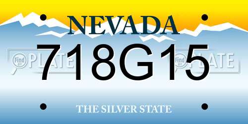 718G15 Nevada License Plate