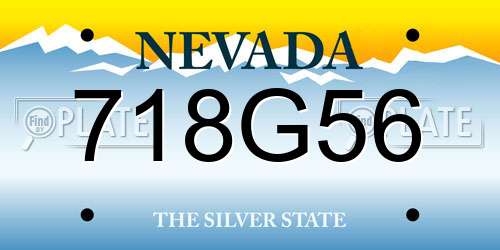 718G56 Nevada License Plate