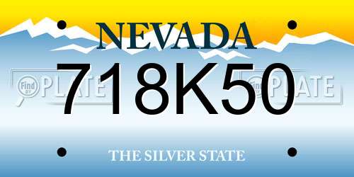718K50 Nevada License Plate