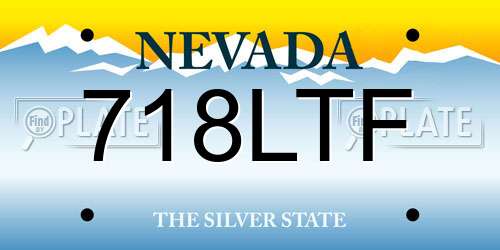 718LTF Nevada License Plate