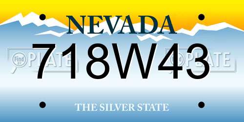 718W43 Nevada License Plate