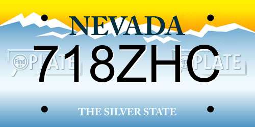 718ZHC Nevada License Plate