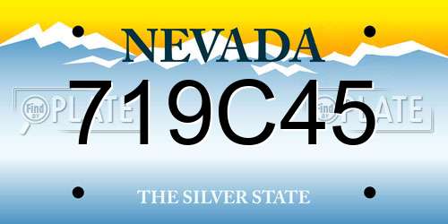 719C45 Nevada License Plate