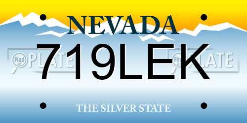 719LEK Nevada License Plate