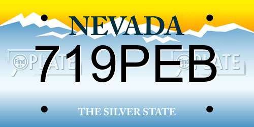 719PEB Nevada License Plate