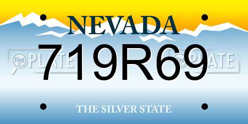 719R69 Nevada License Plate