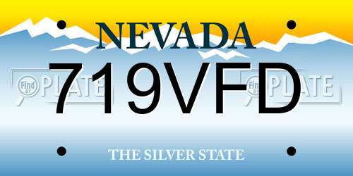 719VFD Nevada License Plate