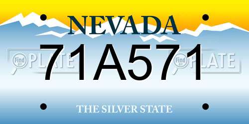 71A571 Nevada License Plate