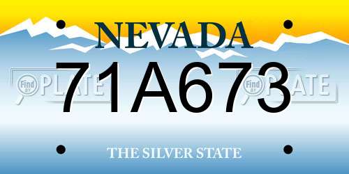 71A673 Nevada License Plate