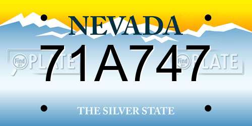 71A747 Nevada License Plate