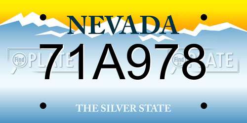 71A978 Nevada License Plate