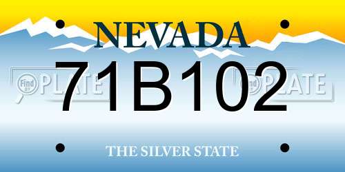 71B102 Nevada License Plate