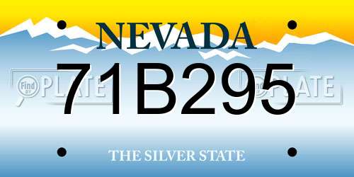 71B295 Nevada License Plate