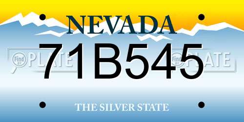 71B545 Nevada License Plate