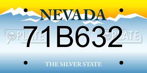 71B632 Nevada License Plate