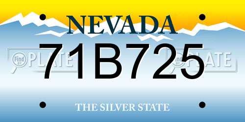 71B725 Nevada License Plate
