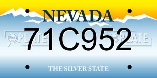 71C952 Nevada License Plate