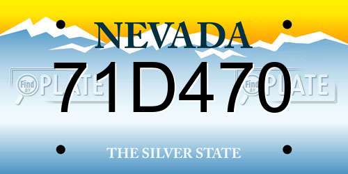 71D470 Nevada License Plate