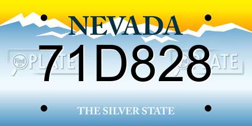 71D828 Nevada License Plate