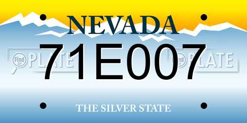 71E007 Nevada License Plate