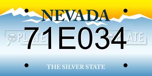 71E034 Nevada License Plate