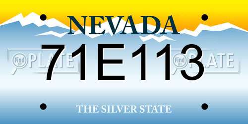 71E113 Nevada License Plate