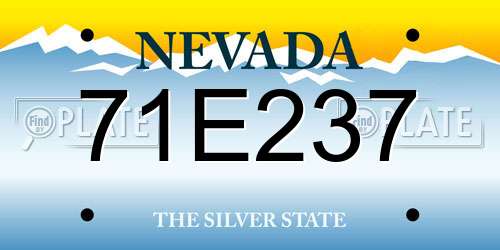 71E237 Nevada License Plate