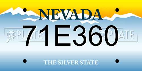 71E360 Nevada License Plate