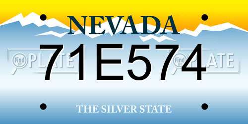 71E574 Nevada License Plate