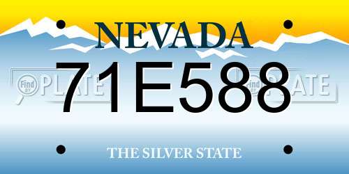 71E588 Nevada License Plate