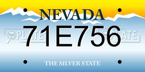 71E756 Nevada License Plate