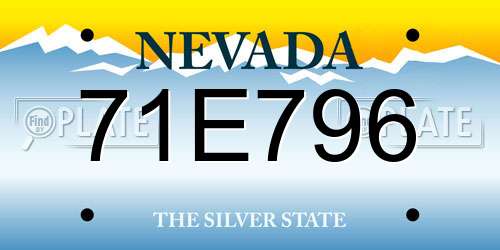 71E796 Nevada License Plate