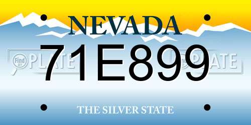 71E899 Nevada License Plate