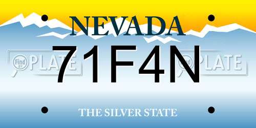 71F4N Nevada License Plate